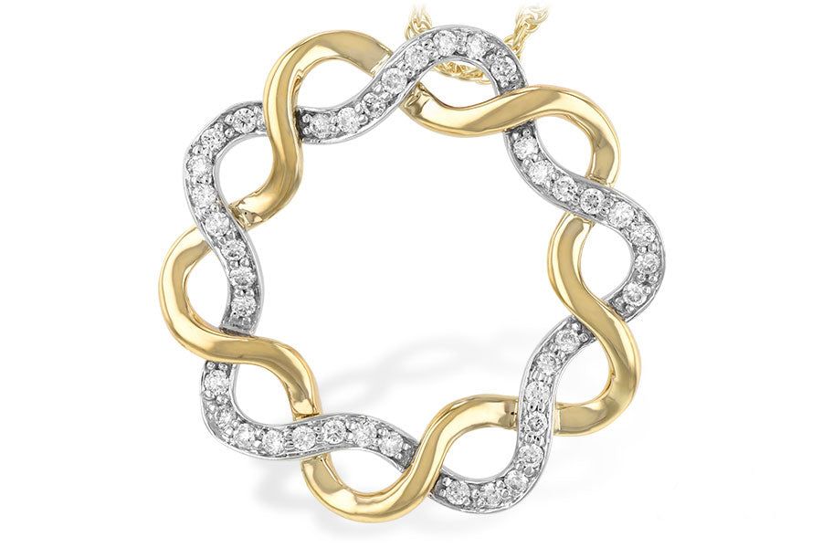 Allison Kaufman Diamond Necklace in 14K Yellow & White Gold, 0.30 ctw