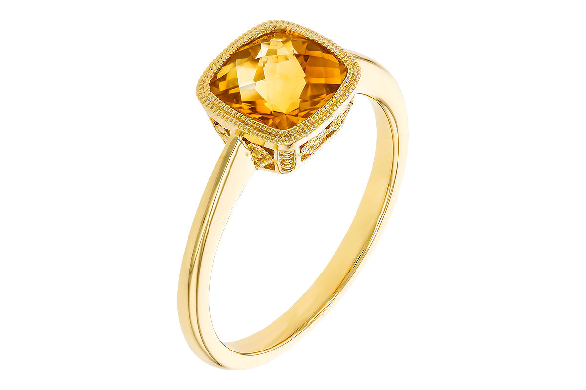 Allison Kaufman Citrine Ring in 14K Yellow Gold, 1.25 ctw, alternate view