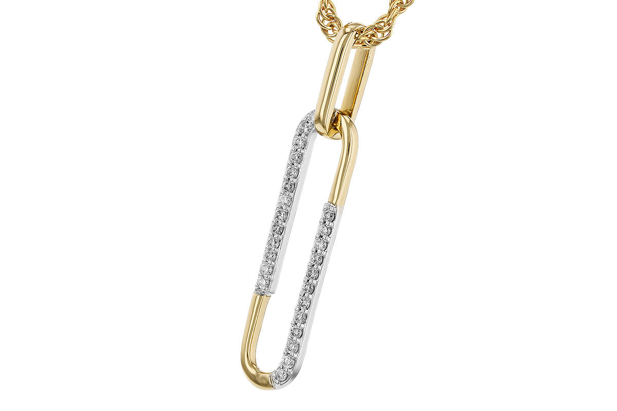 Allison Kaufman Diamond Necklace in 14K Yellow & White Gold, 0.14 ctw (N8459), alternate view