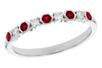 Allison Kaufman Ruby & Diamond Wedding Band in 14K White Gold, 0.24 ctw (W2760)