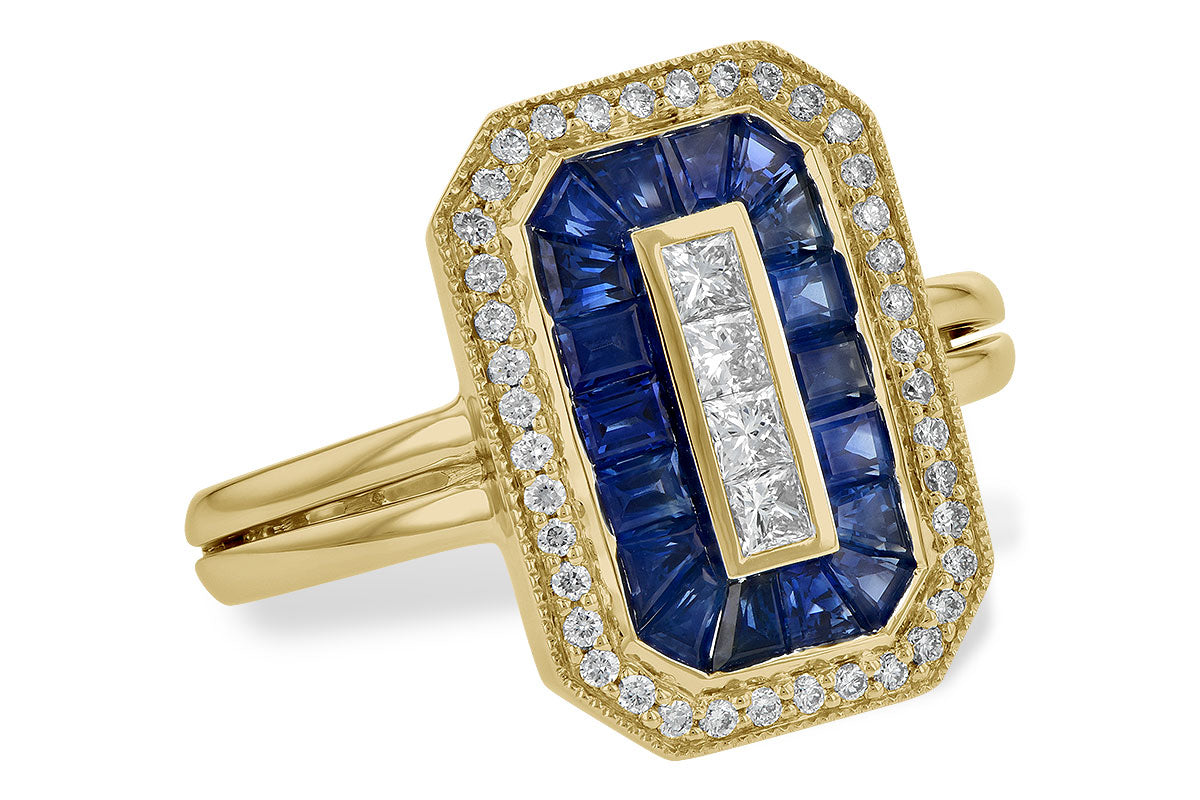 Allison Kaufman Sapphire & Diamond Ring in 14K Yellow Gold, 1.36 ctw (D5731)