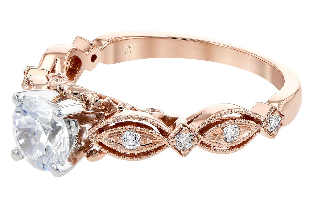 Allison Kaufman Diamond Engagement Ring Semi-Mount in 14K Rose Gold, 0.12 ctw (L7727), alternate view