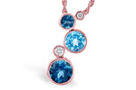 Allison Kaufman Blue Topaz & Diamond Necklace in 14K Rose Gold, 2.40 ctw