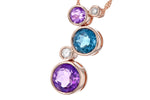 Allison Kaufman Amethyst, Blue Topaz & Diamond Necklace in 14K Rose Gold, 2.28 ctw, alternate view