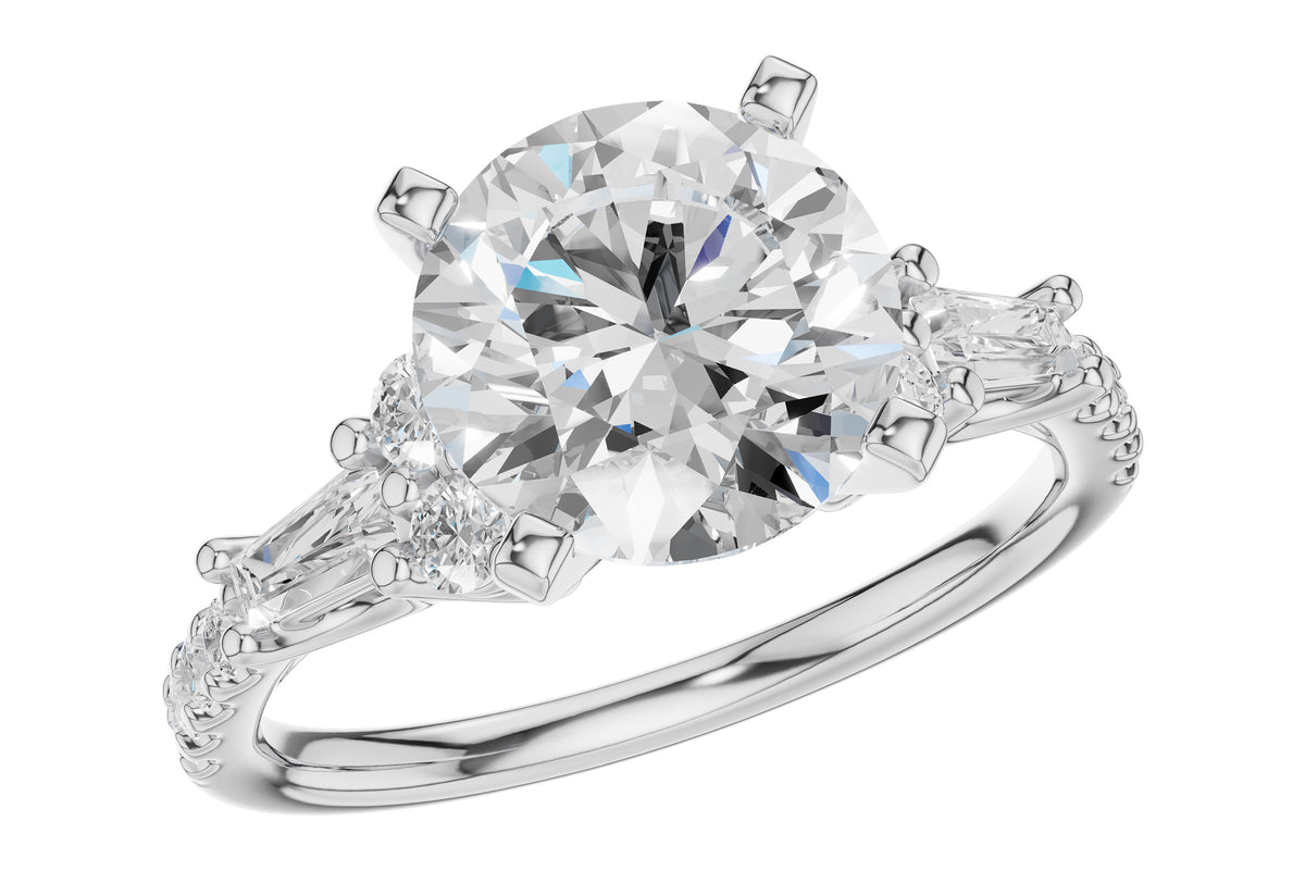 Allison Kaufman Diamond Engagement Ring Semi-Mount in 14K White Gold, 0.42 ctw (L7914)