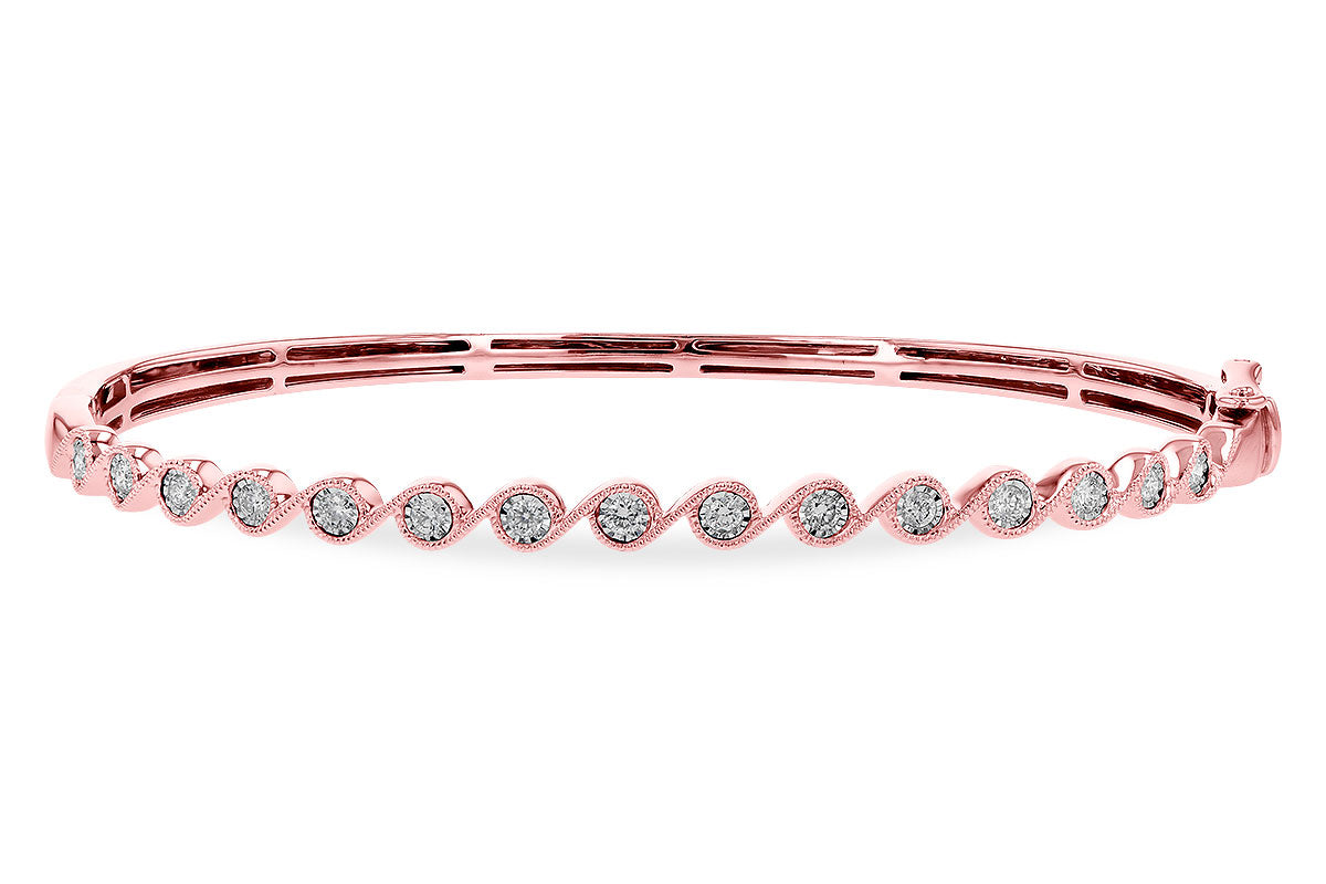 Allison Kaufman Diamond Bangle Bracelet in 14K Rose Gold, 0.32 ctw
