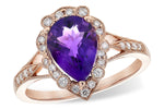 Allison Kaufman Amethyst & Diamond Ring in 14K Rose Gold, 1.75 ctw