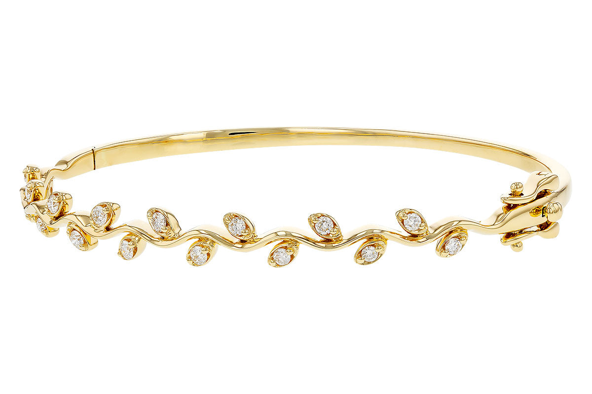 Allison Kaufman Diamond Bangle Bracelet in 14K Yellow Gold, 0.45 ctw, alternate view