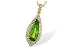 Allison Kaufman Peridot & Diamond Necklace in 14K Yellow Gold, 2.15 ctw