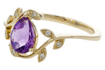 Allison Kaufman Amethyst & Diamond Ring in 14K Yellow Gold, 0.94 ctw, alternate view