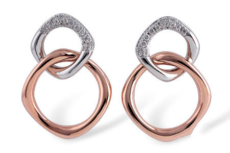 Allison Kaufman Diamond Earrings in 14K Yellow & White Gold, 0.14 ctw (E1590)