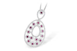 Allison Kaufman Ruby & Diamond Necklace in 14K White Gold, 1.71 ctw