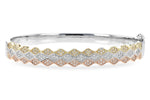 Allison Kaufman Diamond Bangle Bracelet in 14K Tri-Tone Gold, 0.86 ctw