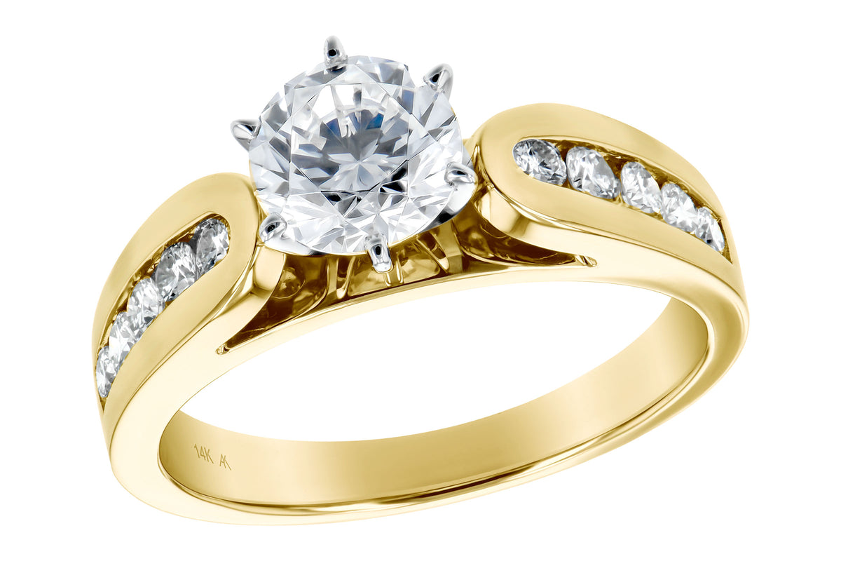 Allison Kaufman Diamond Engagement Ring Semi-Mount in 14K Yellow Gold, 0.34 ctw (L7533)
