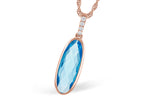 Allison Kaufman Blue Topaz & Diamond Necklace in 14K Rose Gold, 1.93 ctw