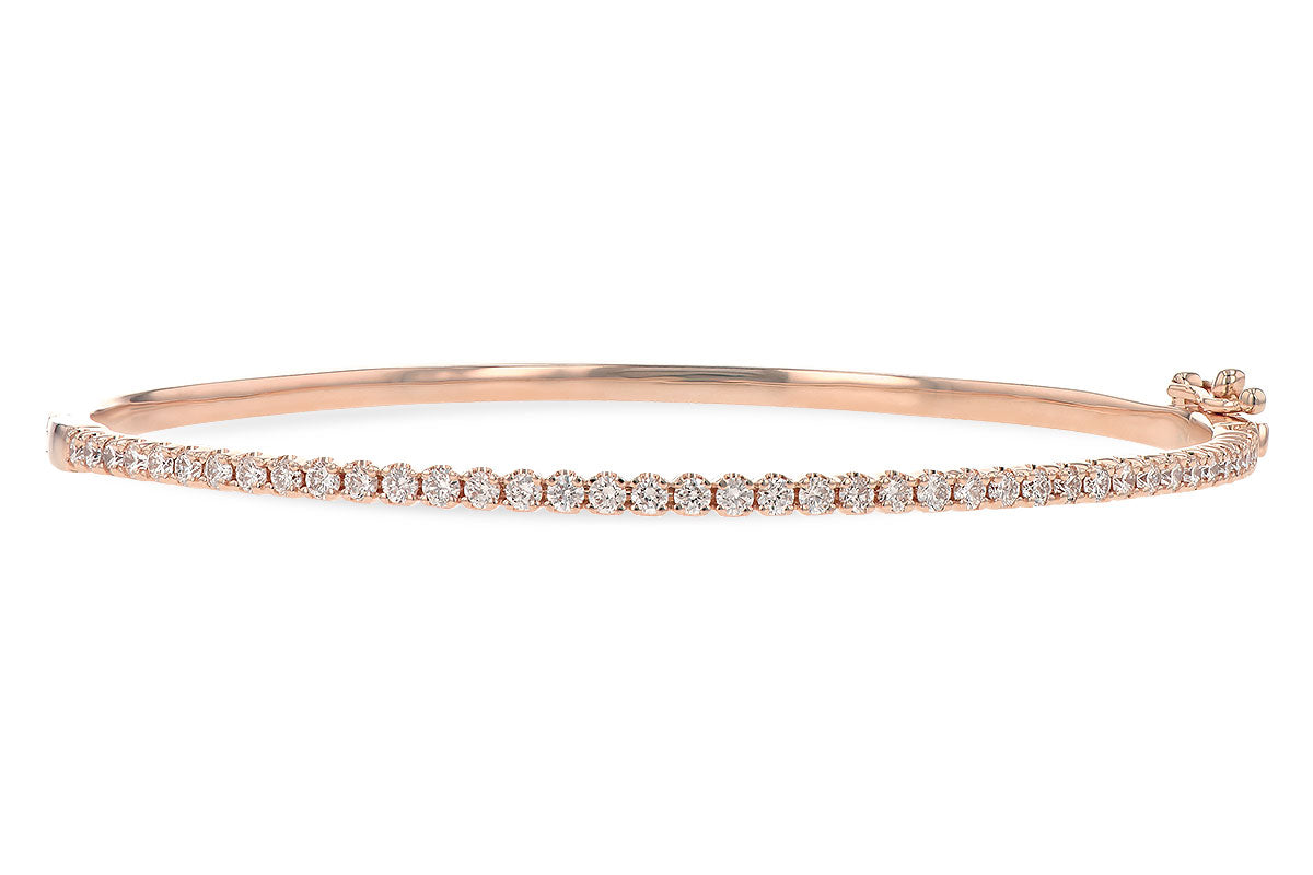 Allison Kaufman Diamond Bangle Bracelet in 14K Rose Gold, 1.00 ctw (BR82-1)