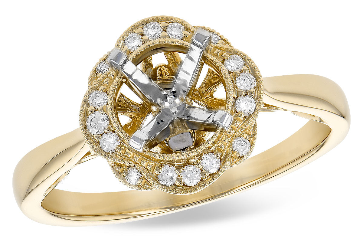 Allison Kaufman Diamond Engagement Ring Semi-Mount in 14K Yellow Gold, 0.12 ctw (L7793)