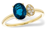 Allison Kaufman London Blue Topaz & Diamond Ring in 14K Yellow Gold, 1.30 ctw