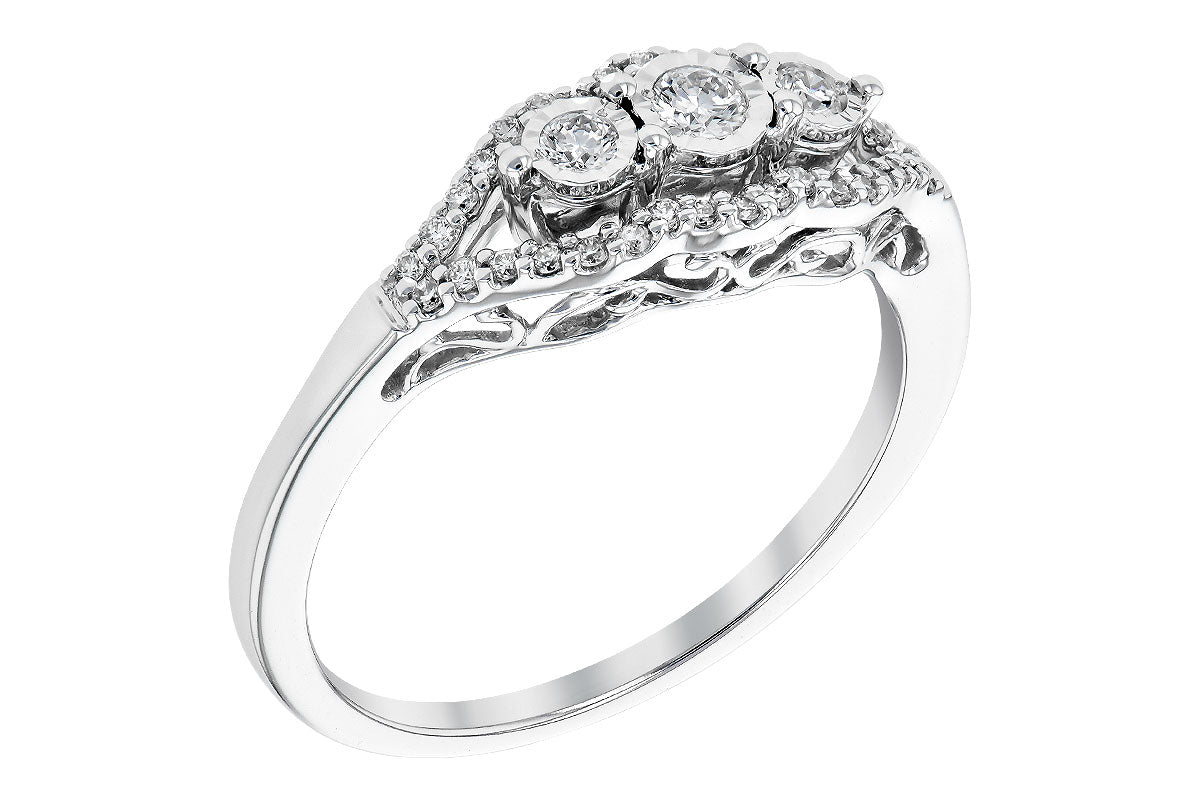 Allison Kaufman Diamond Wedding Band in 14K White Gold, 0.25 ctw (D5810), alternate view