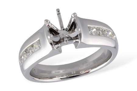 Allison Kaufman Diamond Engagement Ring Semi-Mount in 14K White Gold, 0.44 ctw (L7260)