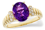 Allison Kaufman Amethyst & Diamond Ring in 14K Yellow Gold, 2.26 ctw