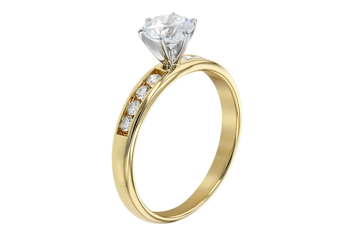 Allison Kaufman Diamond Engagement Ring Semi-Mount in 14K Yellow Gold, 0.20 ctw (LR111-20), alternate view