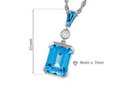 Allison Kaufman Blue Topaz & Diamond Necklace in 14K White Gold, 3.10 ctw, alternate view