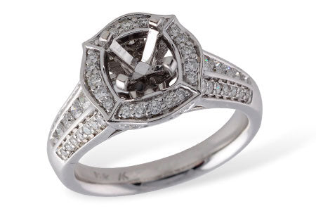 Allison Kaufman Diamond Engagement Ring Semi-Mount in 14K White Gold, 0.62 ctw (L7389)