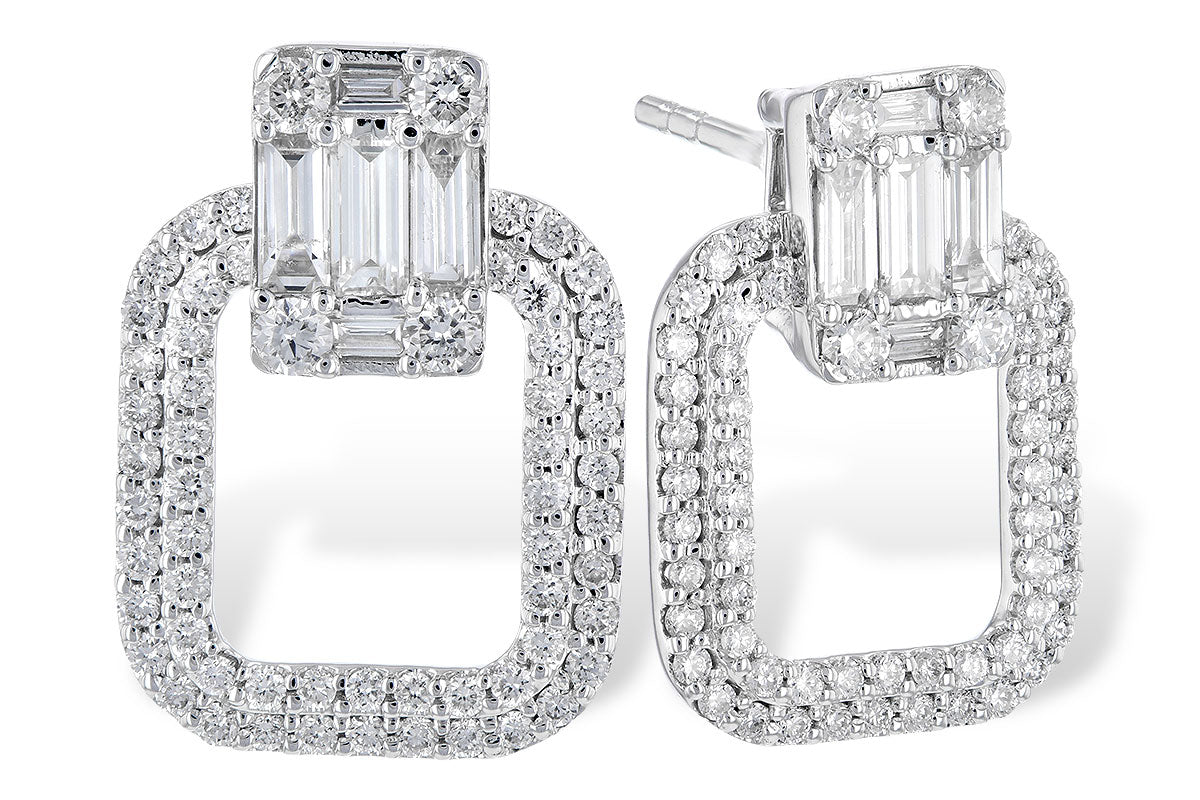 Allison Kaufman Diamond Earrings in 14K White Gold, 0.97 ctw (E2082)
