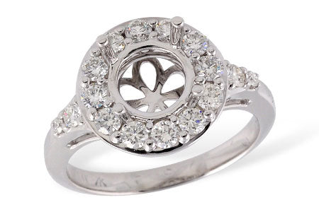 Allison Kaufman Diamond Engagement Ring Semi-Mount in 14K White Gold, 0.73 ctw