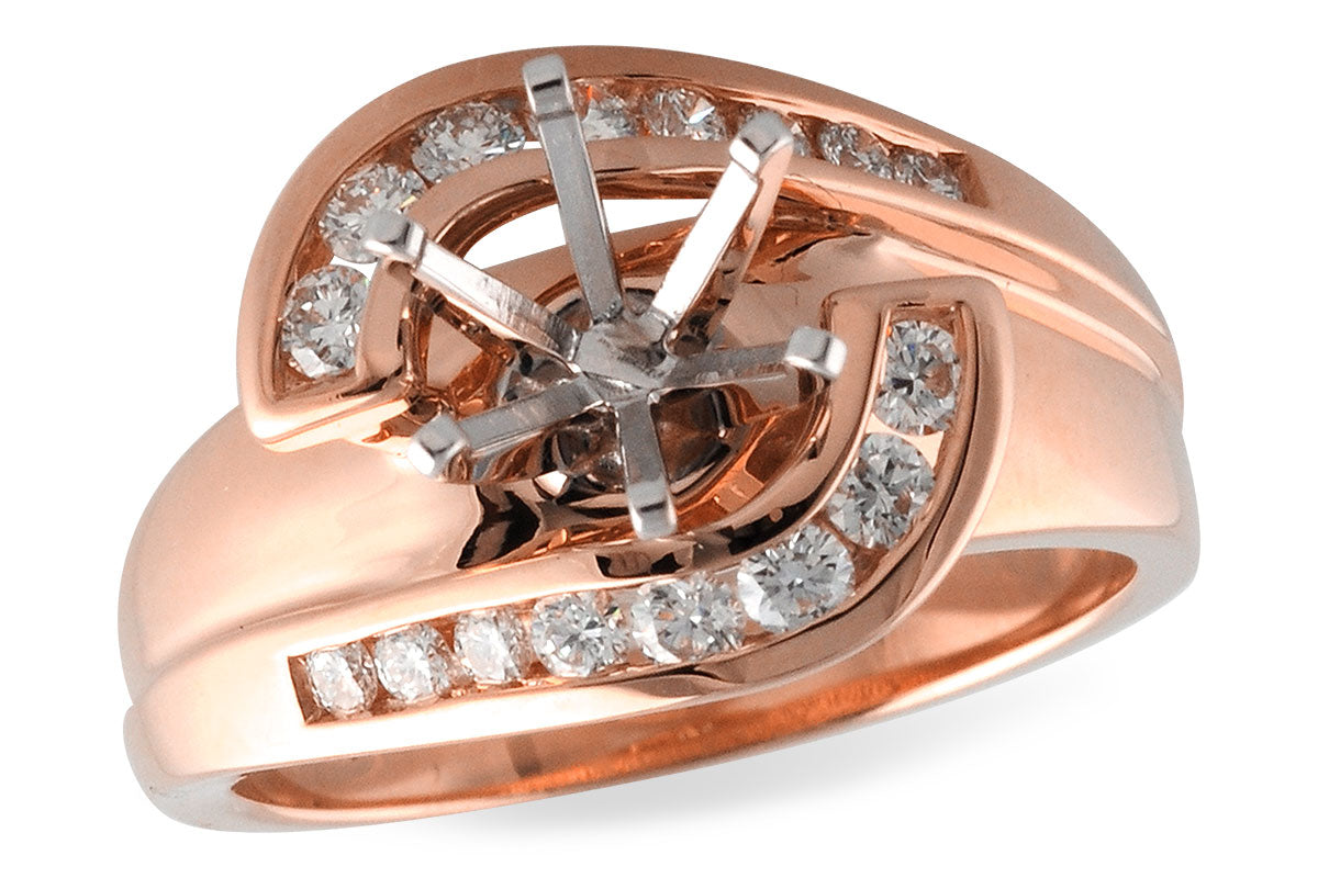 Allison Kaufman Diamond Engagement Ring Semi-Mount in 14K Rose Gold, 0.42 ctw (L7302)