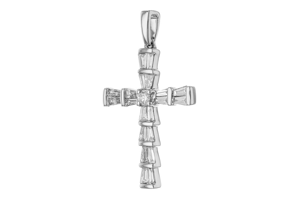 Allison Kaufman Baguette Diamond Pendant in 14K White Gold, 0.26 ctw, alternate view