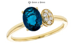 Allison Kaufman London Blue Topaz & Diamond Ring in 14K Yellow Gold, 1.30 ctw, alternate view
