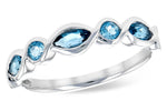 Allison Kaufman Blue Topaz Ring in 14K White Gold, 0.60 ctw