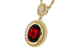 Allison Kaufman Garnet & Diamond Necklace in 14K Yellow Gold, 2.12 ctw, alternate view