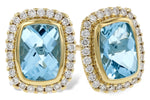 Allison Kaufman Aquamarine & Diamond Earrings in 14K Yellow Gold, 1.76 ctw