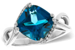 Allison Kaufman London Blue Topaz & Diamond Ring in 14K White Gold, 4.50 ctw