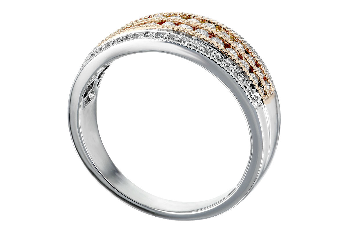 Allison Kaufman Diamond Wedding Band in 14K Two-Tone Gold, 0.50 ctw, alternate view