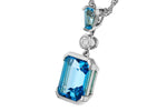 Allison Kaufman Blue Topaz & Diamond Necklace in 14K White Gold, 3.10 ctw, alternate view