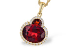 Allison Kaufman Garnet & Diamond Necklace in 14K Yellow Gold, 3.16 ctw