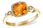 Allison Kaufman Citrine & Diamond Ring in 14K Yellow Gold, 1.15 ctw (D5159)