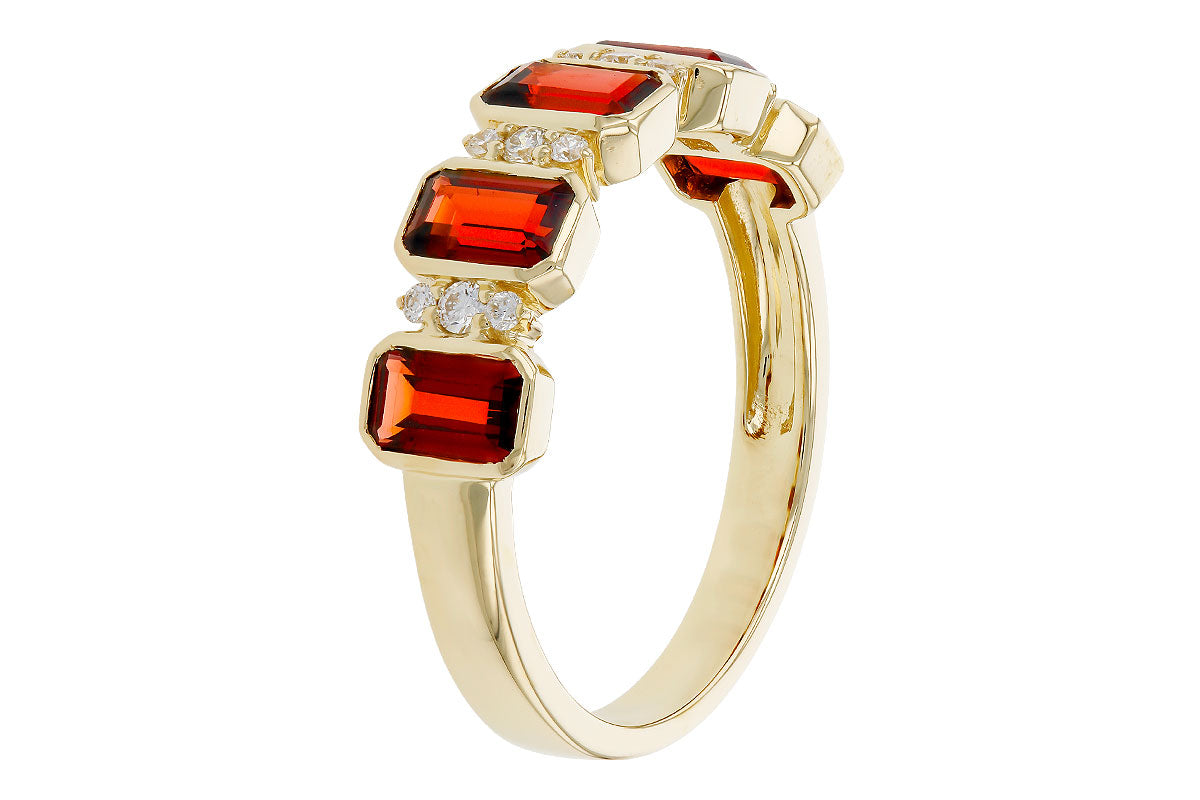Allison Kaufman Garnet & Diamond Ring in 14K Yellow Gold, 1.74 ctw, alternate view