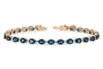 Allison Kaufman London Blue Topaz & Diamond Bracelet in 14K Yellow Gold, 9.55 ctw
