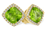 Allison Kaufman Peridot & Diamond Earrings in 14K Yellow Gold, 2.04 ctw