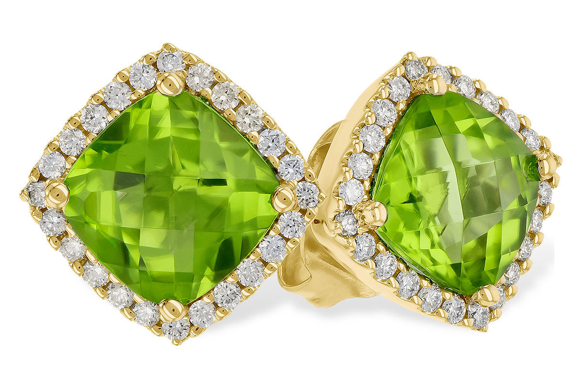 Allison Kaufman Peridot & Diamond Earrings in 14K Yellow Gold, 2.04 ctw