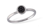 Allison Kaufman Black Diamond Ring in 14K White Gold, 0.08 ctw