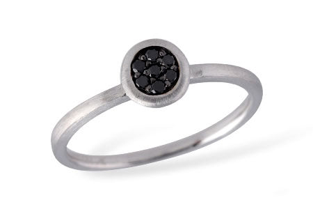 Allison Kaufman Black Diamond Ring in 14K White Gold, 0.08 ctw