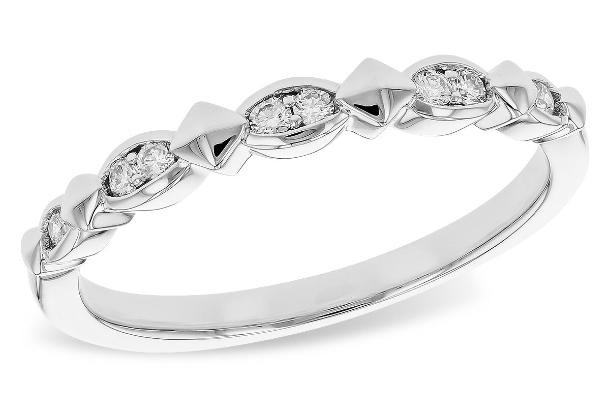 Allison Kaufman Diamond Wedding Band in 14K White Gold, 0.10 ctw (W2517)