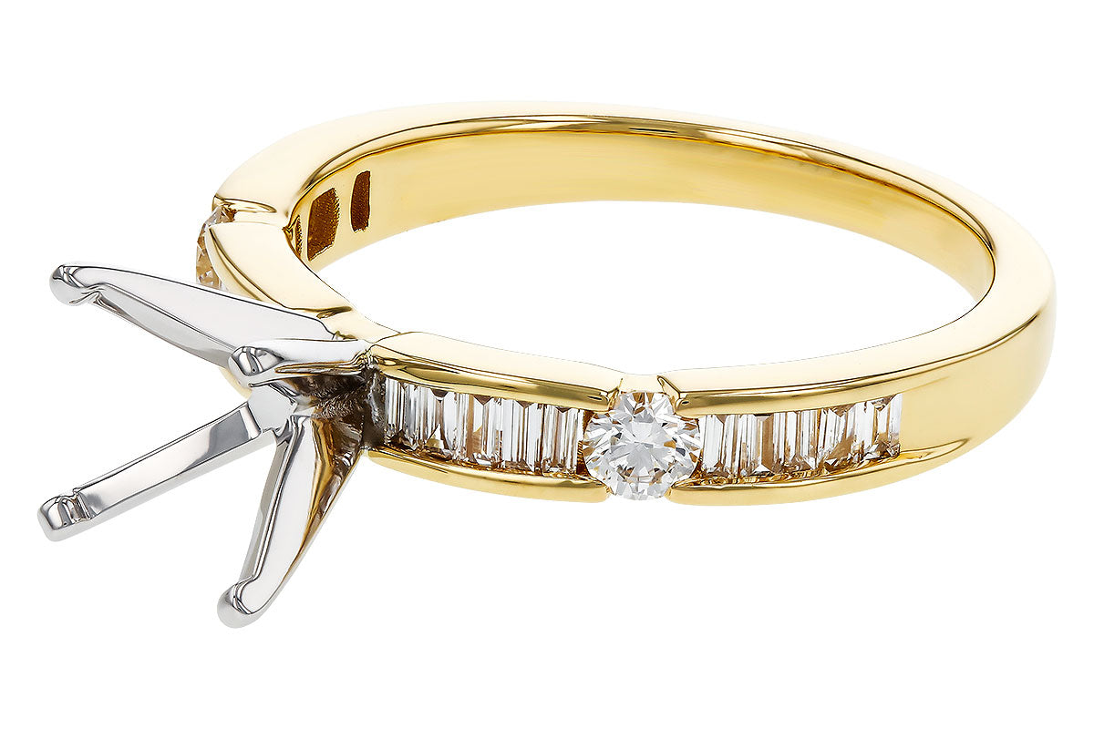 Allison Kaufman Baguette Diamond Engagement Ring Semi-Mount in 14K Yellow Gold, 0.40 ctw, alternate view