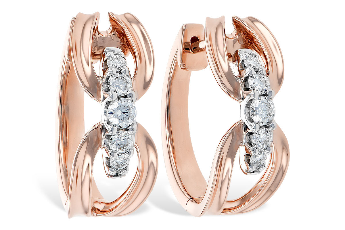 Allison Kaufman Diamond Earrings in 14K Rose Gold, 0.34 ctw (E2060)